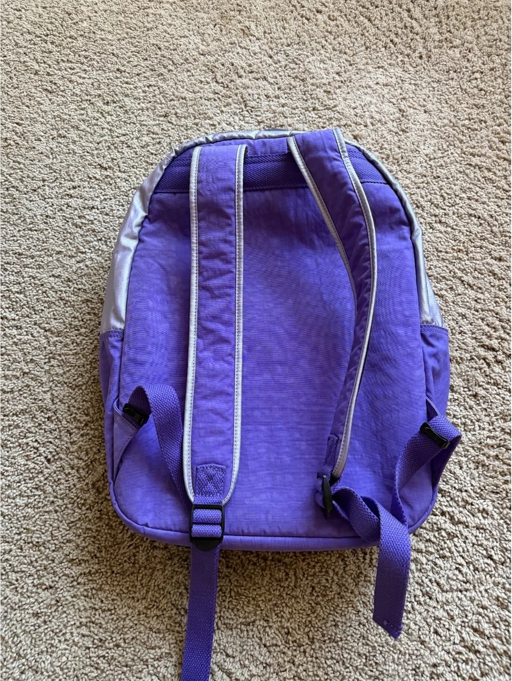 Kipling Seoul Large Metallic Purple Laptop Backpack  NWOT two tone